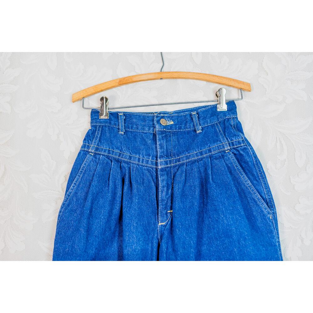 Vintage 80s Lee High Waisted Pleated Mom Jeans, Retro Tapered Leg Denim SZ 9 25" - Picture 11 of 11